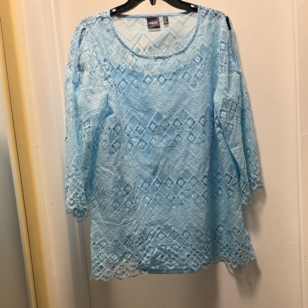 Cato Sky Blue Lace Blouse